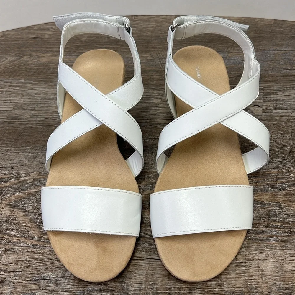 Lands End Comfort Cork Wedge Sandals Size 8D